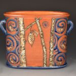 Oval Vase - medium - birch blue D