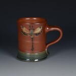 dragon fly cup with green accent glaze